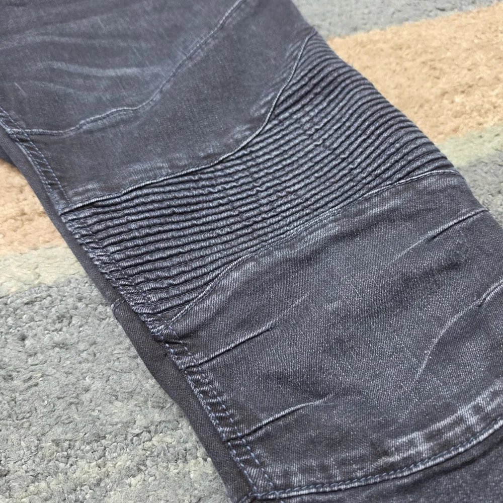 True Religion Rocco Moto Jeans Mens 36 Gray Relaxed Skinny Biker